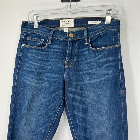 Frame Le Garçon Mid-Rise Skinny Jeans in Belgrave - Picture 2 of 7